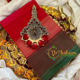 Red Kanchi Cotton Saree- Handloom -VS1822